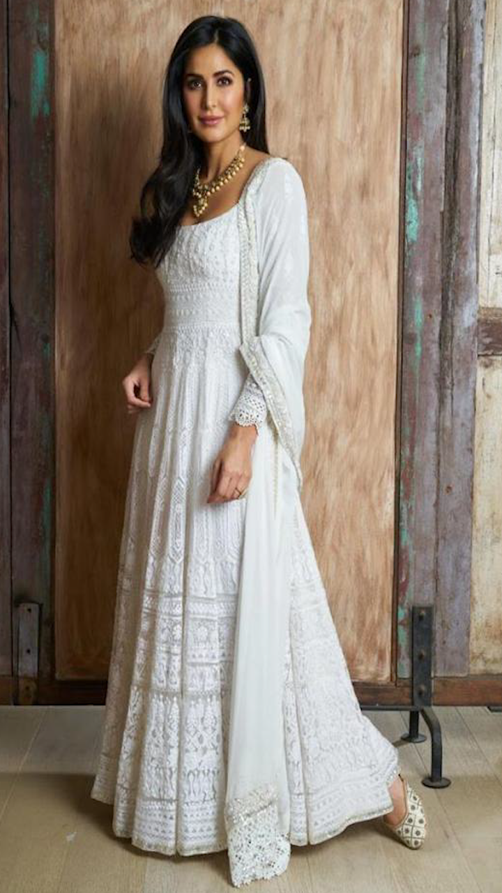 white chikankari dress