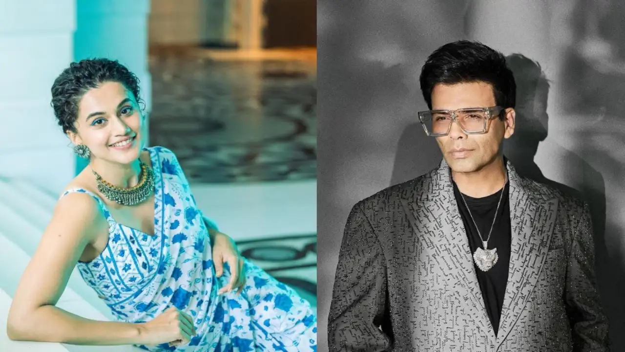 Karan Johar justifies why Taapsee Pannu was not a part of Koffee With Karan 7 (Credit: Taapsee Pannu and Karan Johar Instagram) Karan Johar, Taapsee Pannu
