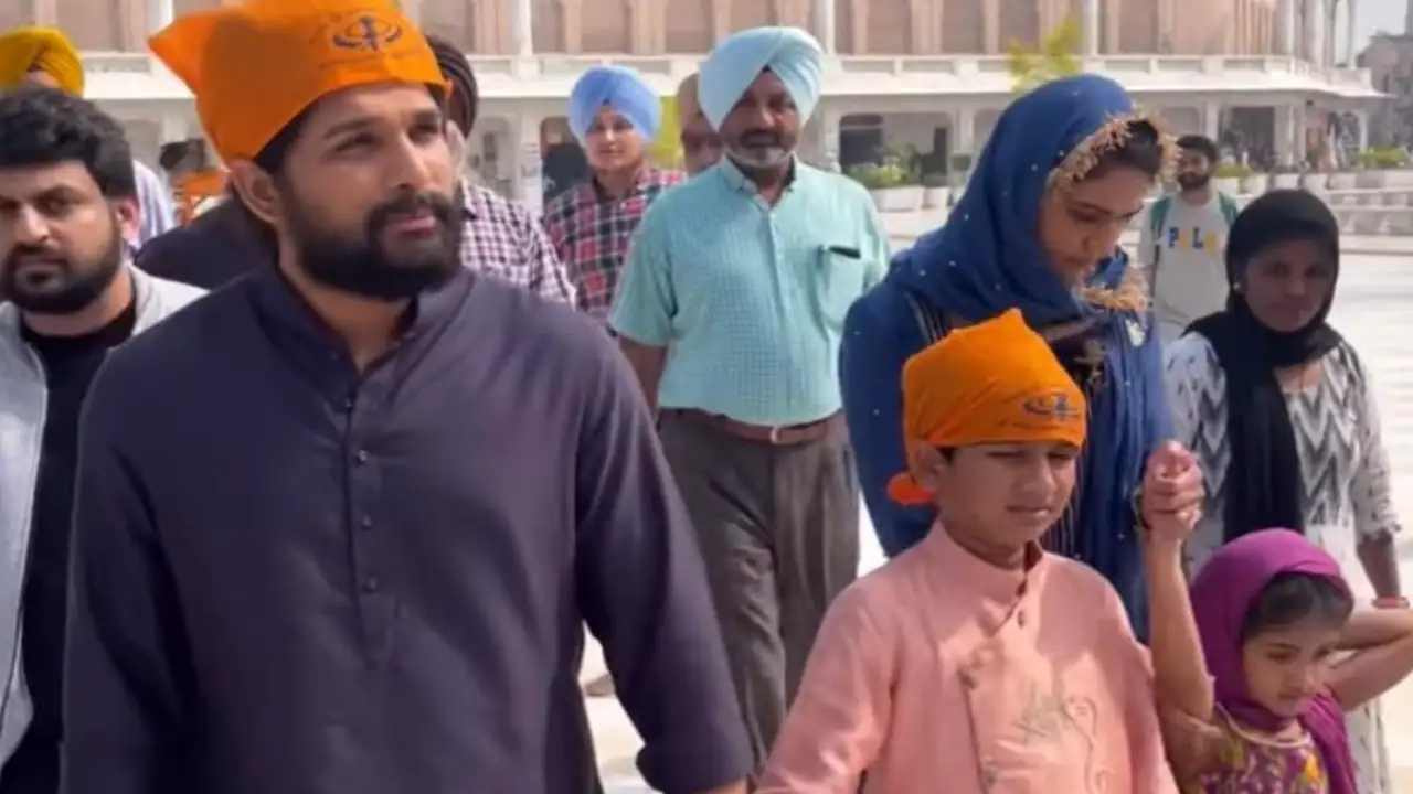 Allu Arjun and family at the Golden Temple Allu Arjun Instagram