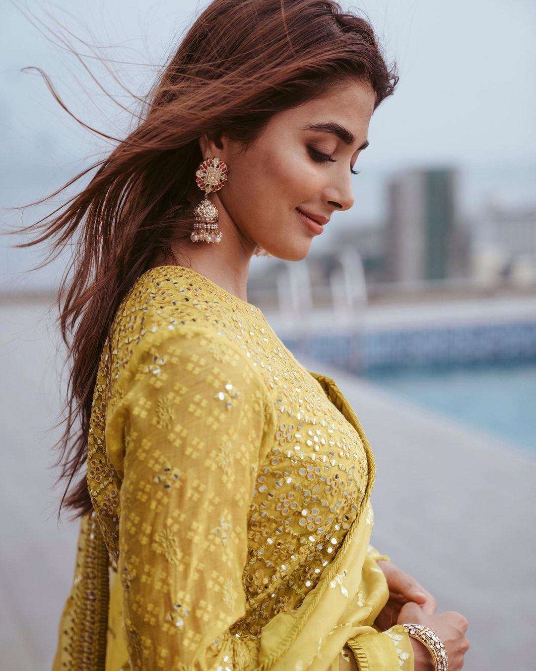 Pooja Hegde proving yellow is her color 