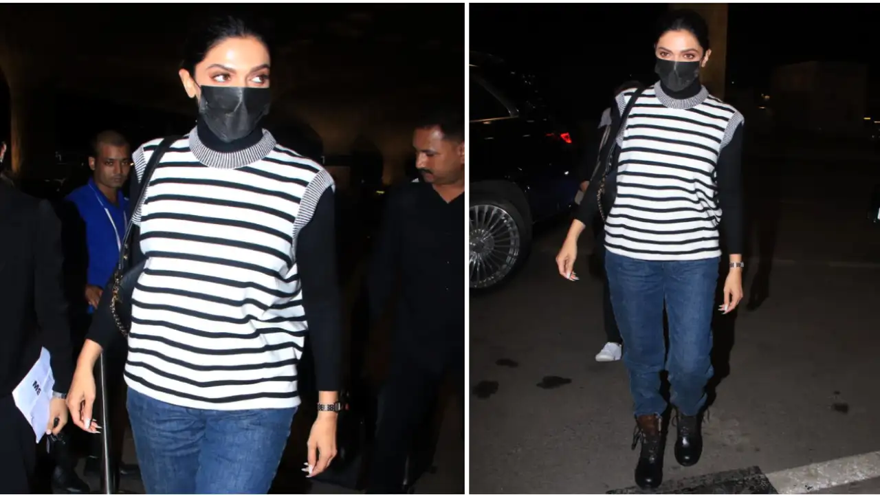 Deepika Padukone brings the cool to her cosy and uber-chic airport look with Louis Vuitton boots 
