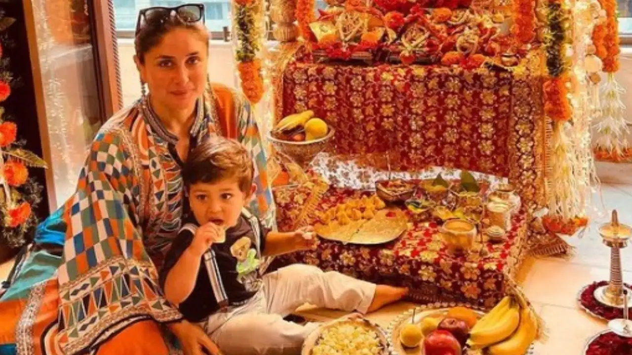 Kareena Kapoor Khan, her son Jehangir Ali Khan celebrate Ganeshotsav with zest and fervour. Kareena Kapoor Khan Instagram