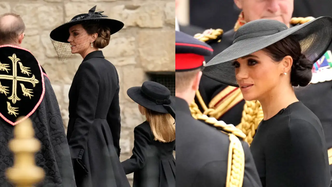 Queen Elizabeth to be laid to rest beside Prince Philip. Kate Middleton Meghan Markle