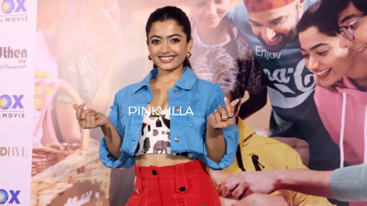 Rashmika Mandanna looks smart in cropped jacket and red trousers as she promotes Goodbye in Delhi; PICS Rashmika Mandanna