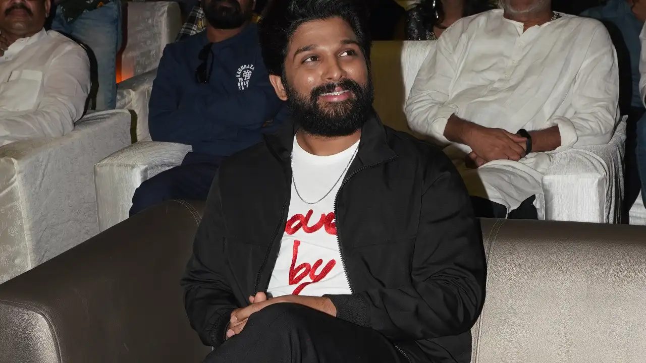 Allu Arjun at pre-release event of Sree Vishnu’s Alluri Kamlesh Nand