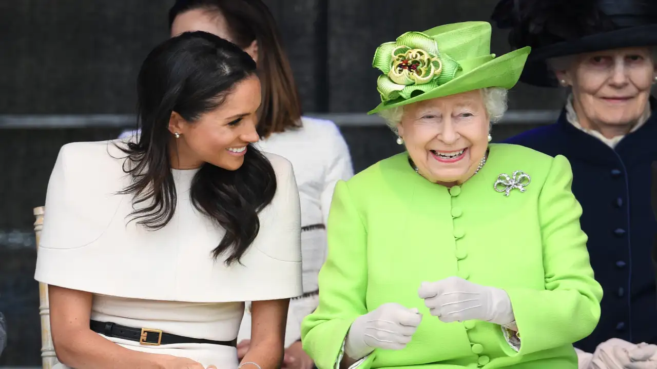Meghan Markle with Queen Elizabeth at an event. Meghan Markle Queen Elizabeth