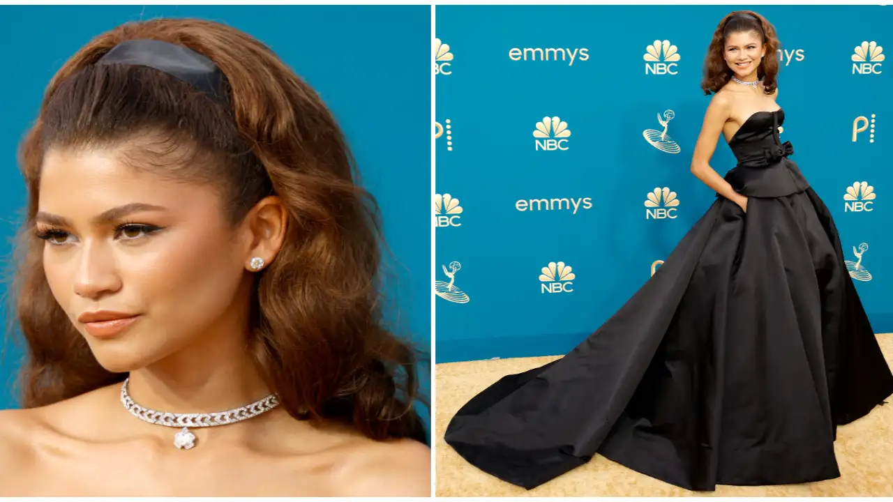Emmys 2022: Zendaya in custom Maison Valentino strapless gown aces her glam princess look in black