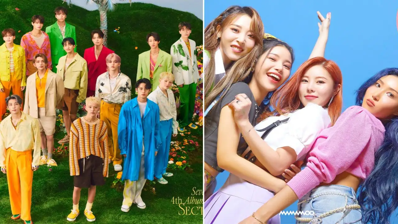 SEVENTEEN: courtesy of PLEDIS Entertainment, MAMAMOO: courtesy of RBW SEVENTEEN: courtesy of PLEDIS Entertainment, MAMAMOO: courtesy of RBW