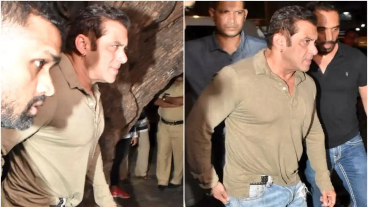 Salman Khan arrives at producer Ashvini Yardi’s birthday bash (Photo Credits: Pinkvilla) Pinkvilla