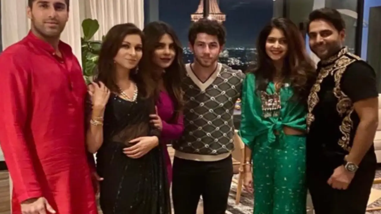 Source: Anjula Acharia Instagram Priyanka Chopra and Nick Jonas attended a Diwali party recently.