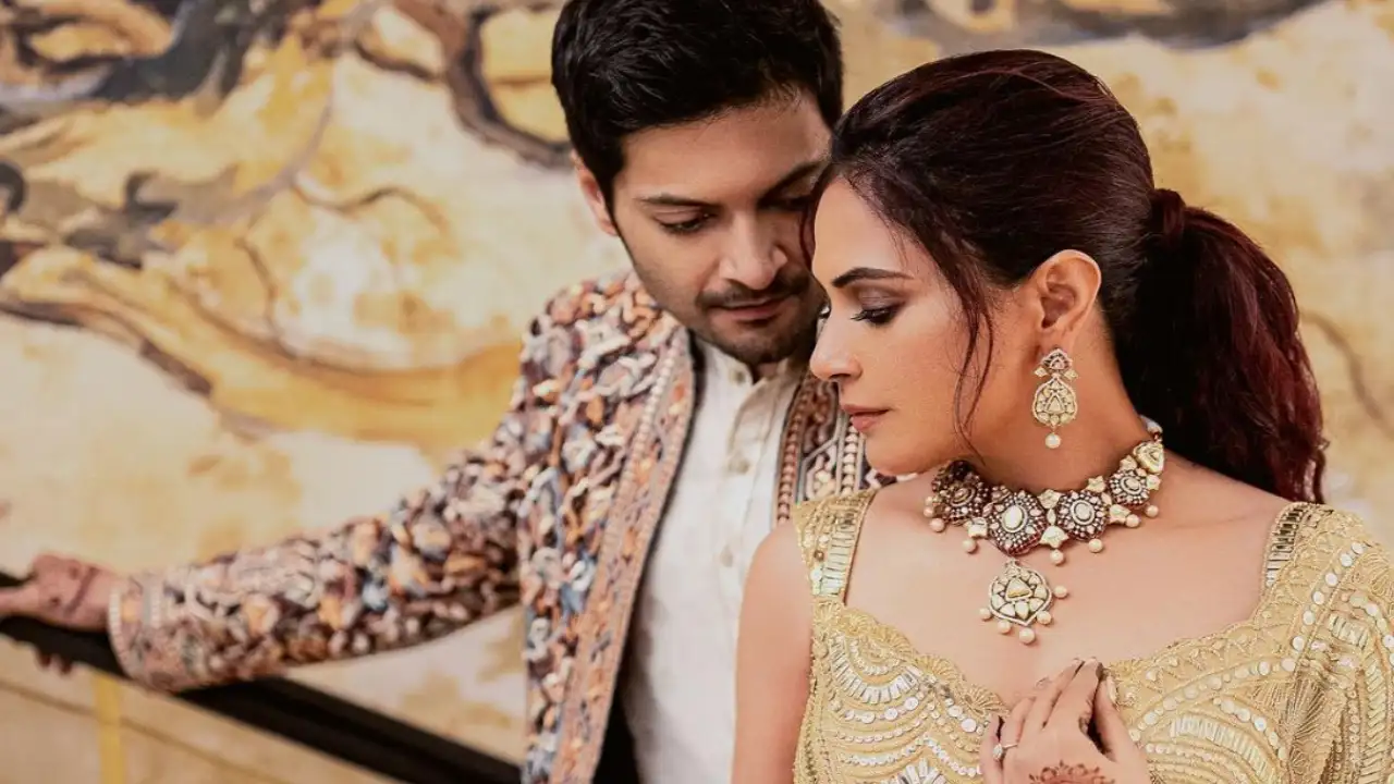 Richa Chadha-Ali Fazal pre-wedding: Couple exudes royal elegance in PICS from cocktail party in Delhi Richa Chadha-Ali Fazal pre-wedding: Couple exudes royal elegance in PICS from cocktail party in Delhi