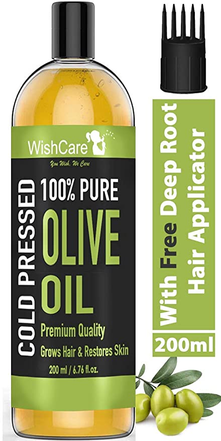 WishCare 100% Pure Cold Pressed Olive Oil for Hair and Skin