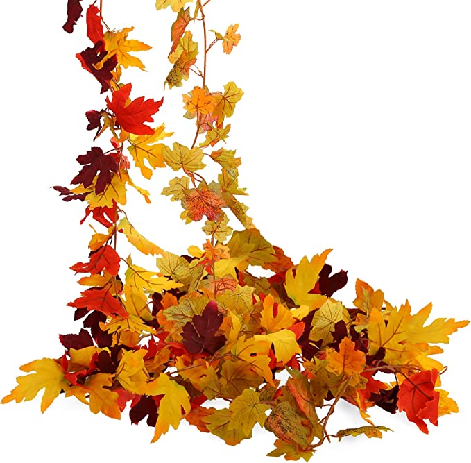 JOHOUSE Fall Maple Leaf Garland - Pack of 2