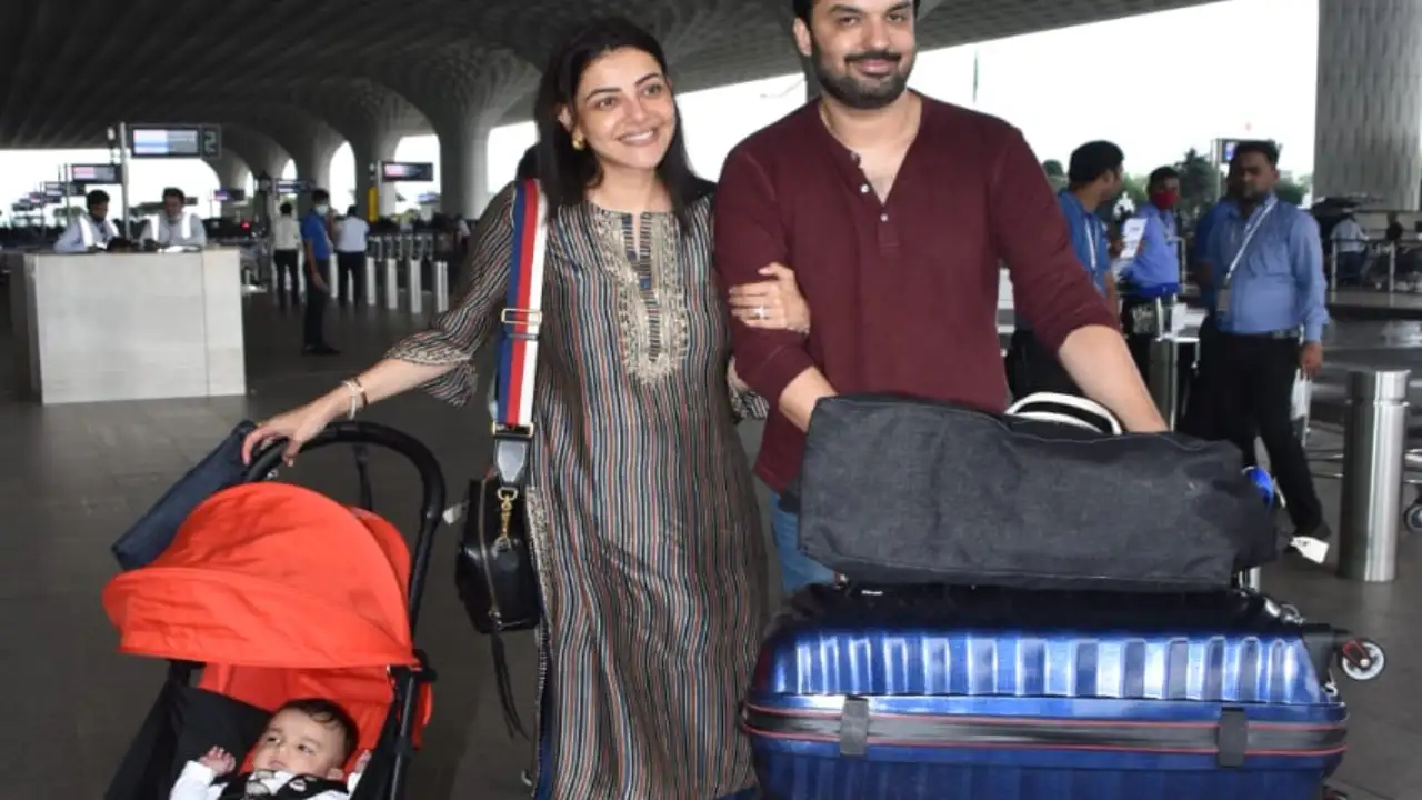 Kajal Aggarwal REVEALS her son's Neil face as she poses with husband Gautam Kitchlu Kajal Aggarwal REVEALS her son's Neil face