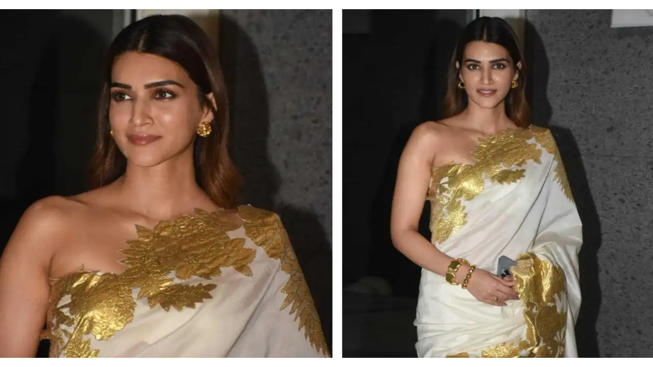 kriti sanon in golden saree