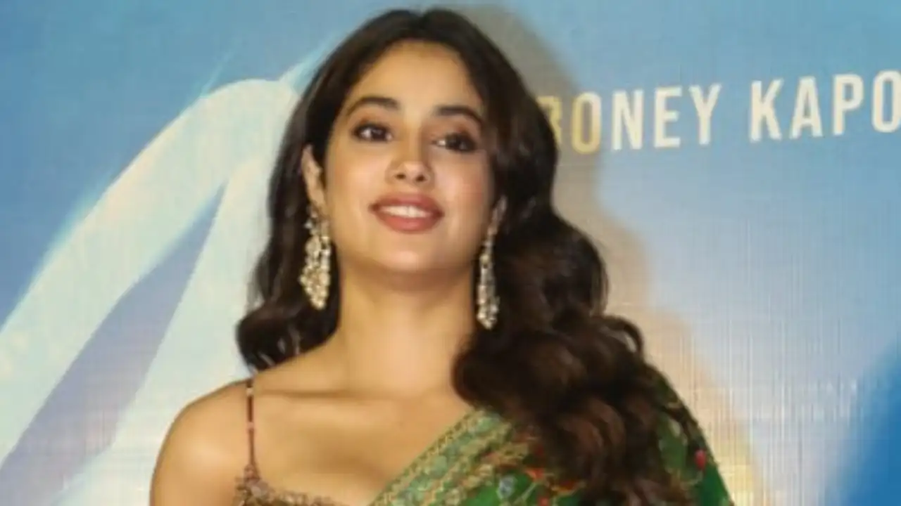 Janhvi Kapoor looks pretty in a green saree as she promotes her film Mili
