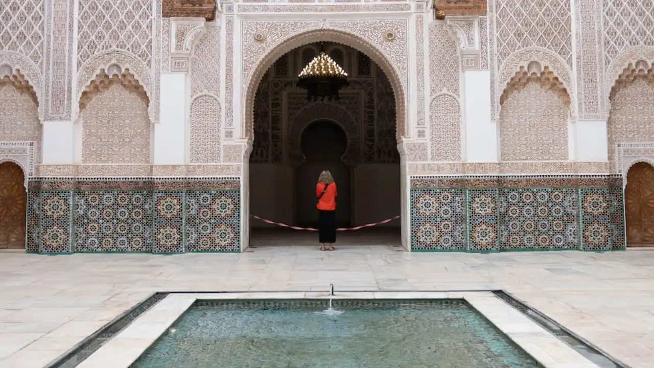 A woman spending time in the courtyard Pexels