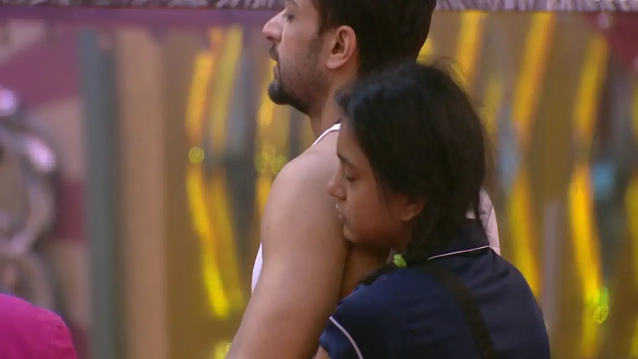 Shalin Bhaot and Sumbul Touqeer at the Bigg Boss 16 house. Pic Credits: Voot