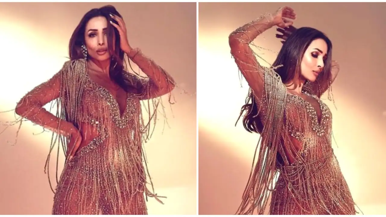 Malaika Arora in an Eden Haute Couture mini dress shows how to join team tassels this party season