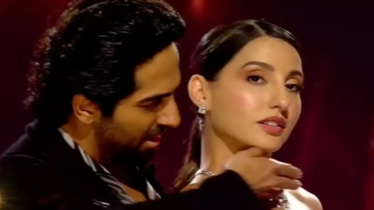 Ayushmann Khurrana and Nora Fatehi in a still from the show. (Image Courtesy: Colors Instagram) Ayushmann Khurrana, Nora Fatehi, Jhalak Dikhhla Jaa 10