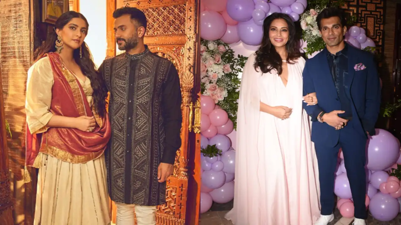 Sonam Kapoor-Anand Ahuja have sent presents for Bipasha Basu-Karan Singh Grover’s newborn daughter with a lovely message. Sonam-Anand's Image from Sonam's Instagram, Bipasha-Karan's Image from Manav Manglani