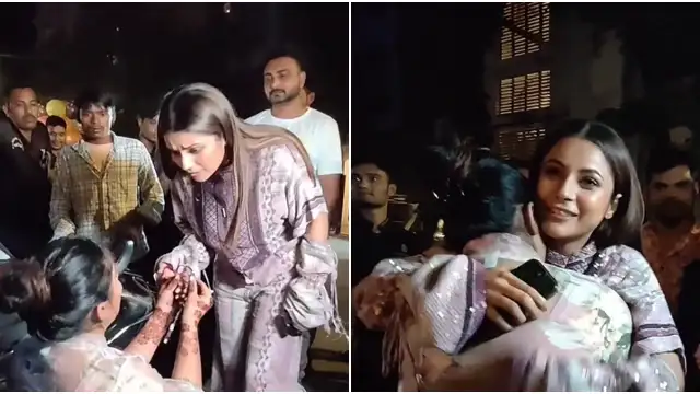 Shehnaaz Gill hugs an emotional fan, accepts a gift from her; Reprimands security for THIS reason- WATCH