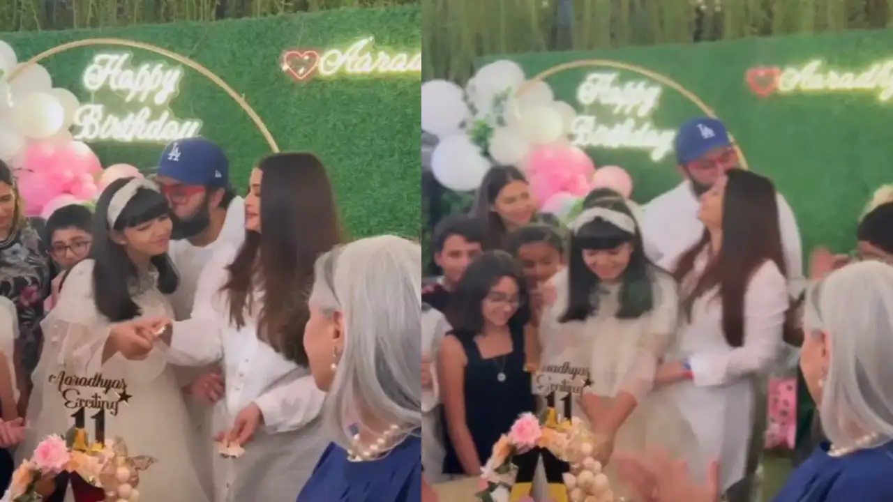 Aaradhya Bachchan all smiles at her birthday bash. Have a look at the top moments of the bash. (Credit: Images trending on Twitter) Aaradhya Bachchan all smiles at her birthday bash. Have a look at the top moments of the bash. (Images trending on Twitter)