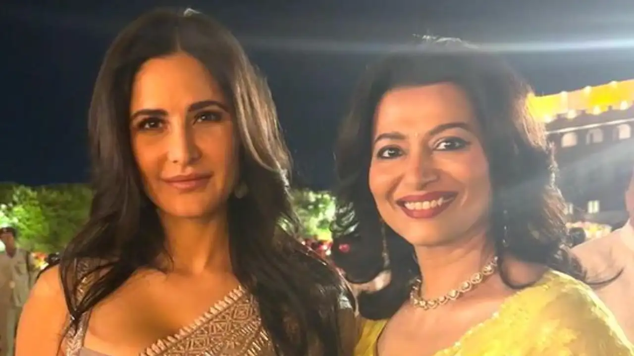 Bollywood actress Katrina Kaif looks stunning in a saree as she attends a wedding in Jodhpur. (Credits: Viral Images on Twitter)
