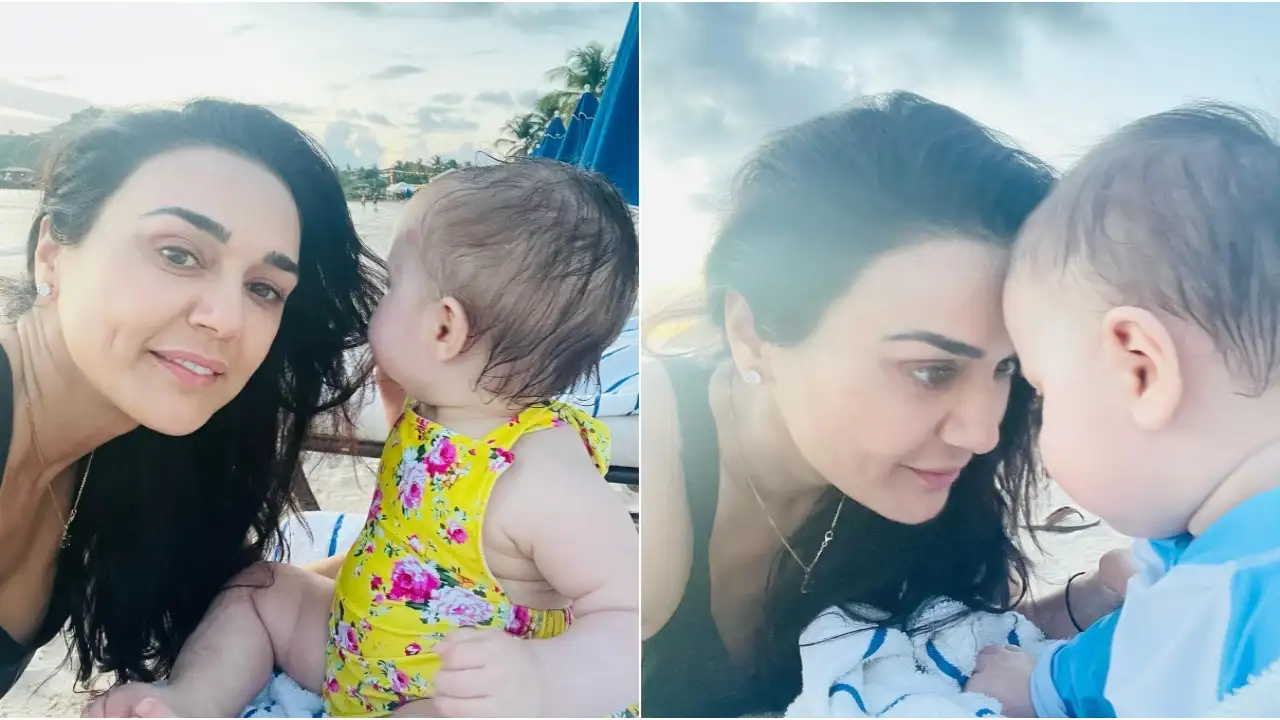 Picture courtesy: Preity Zinta Instagram Preity Zinta with her twins, Jai and Gia