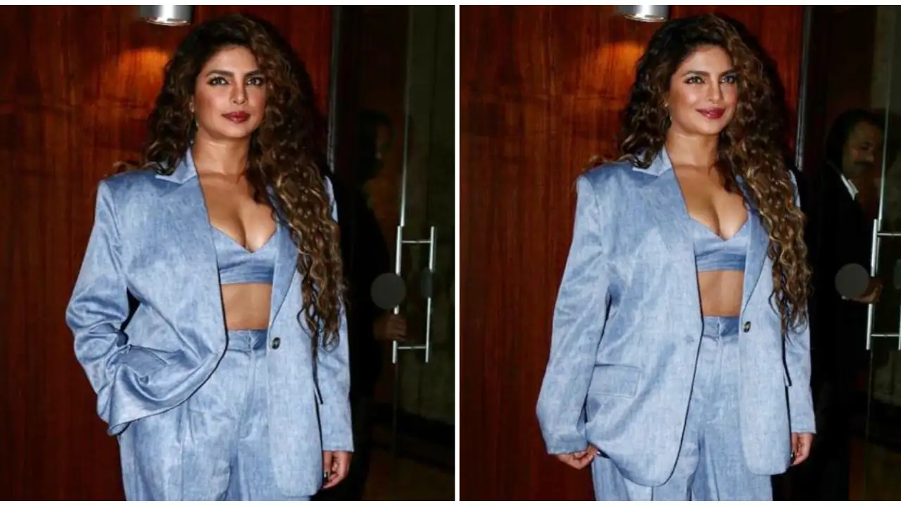 Priyanka Chopra in a Ronny Kobo pantsuit is blue, bright and a little too chic; Yay or Nay?