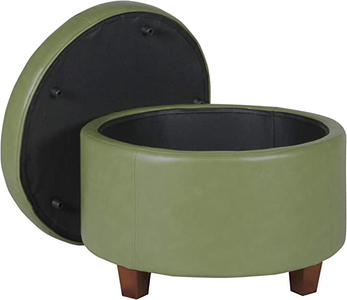HomePop Stool with Lid - Moss Green