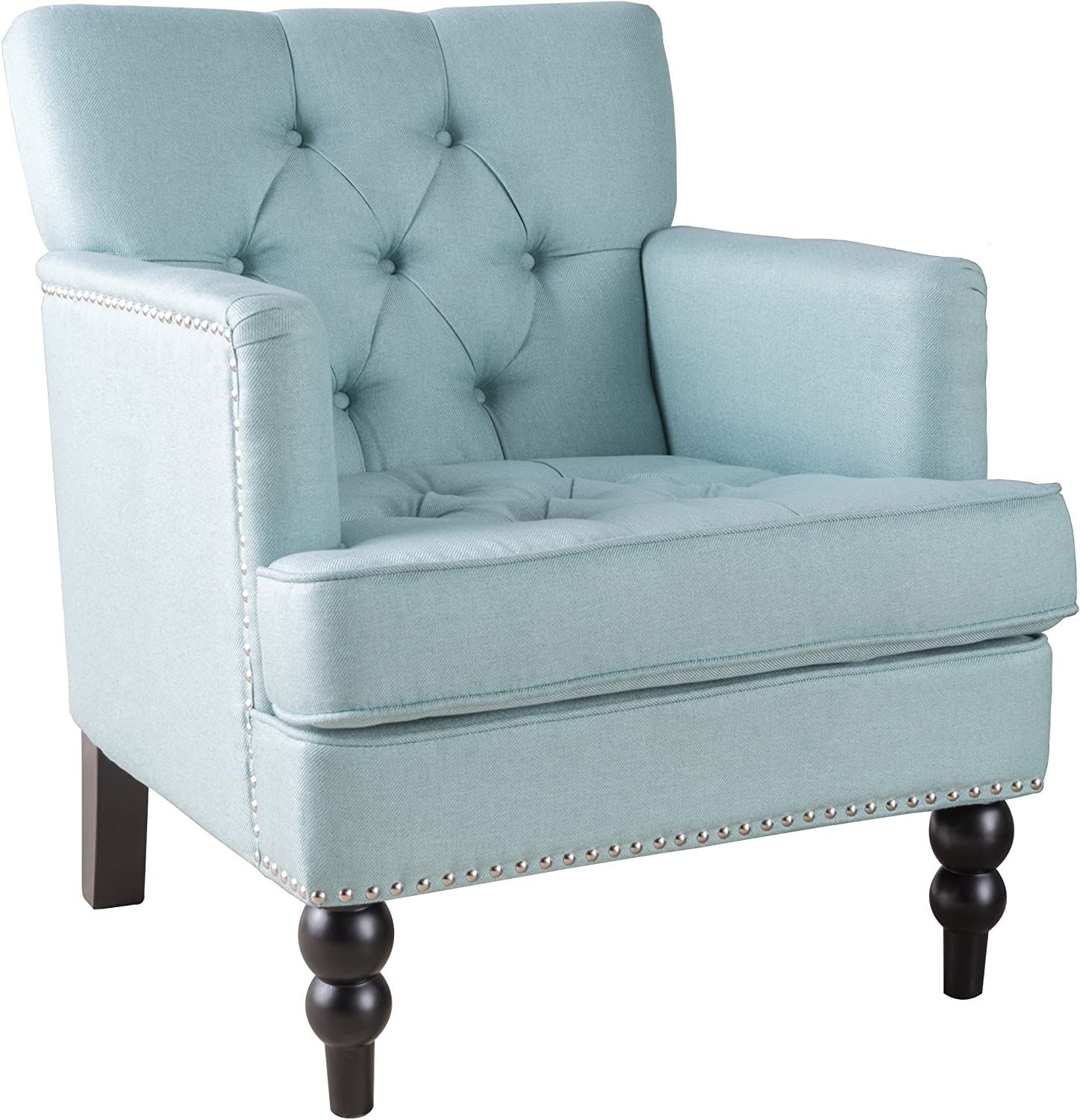 Christopher Knight Home Club Chair in Malone Fabric - Light Blue