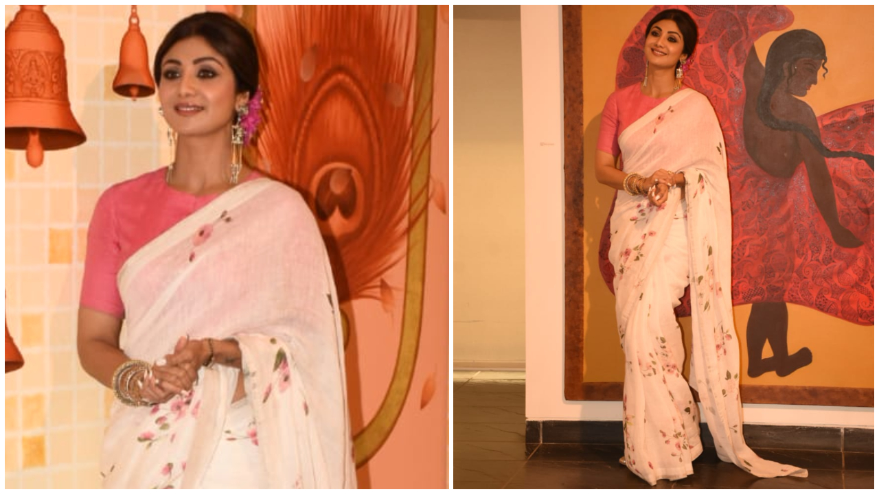 Shilpa Shetty in an Anavila saree proves in floral print we need to trust  this wedding season | PINKVILLA