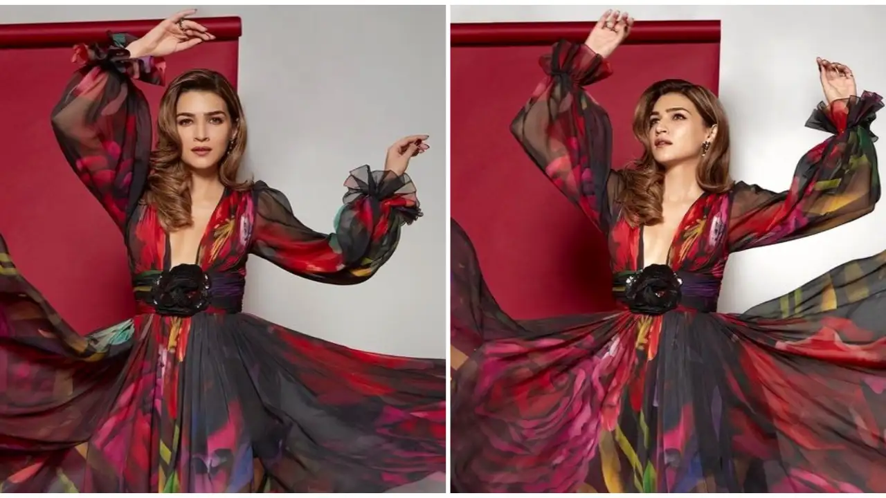 Kriti Sanon's Gauri and Nainika midi dress is a rosy take on all things perfect party style 