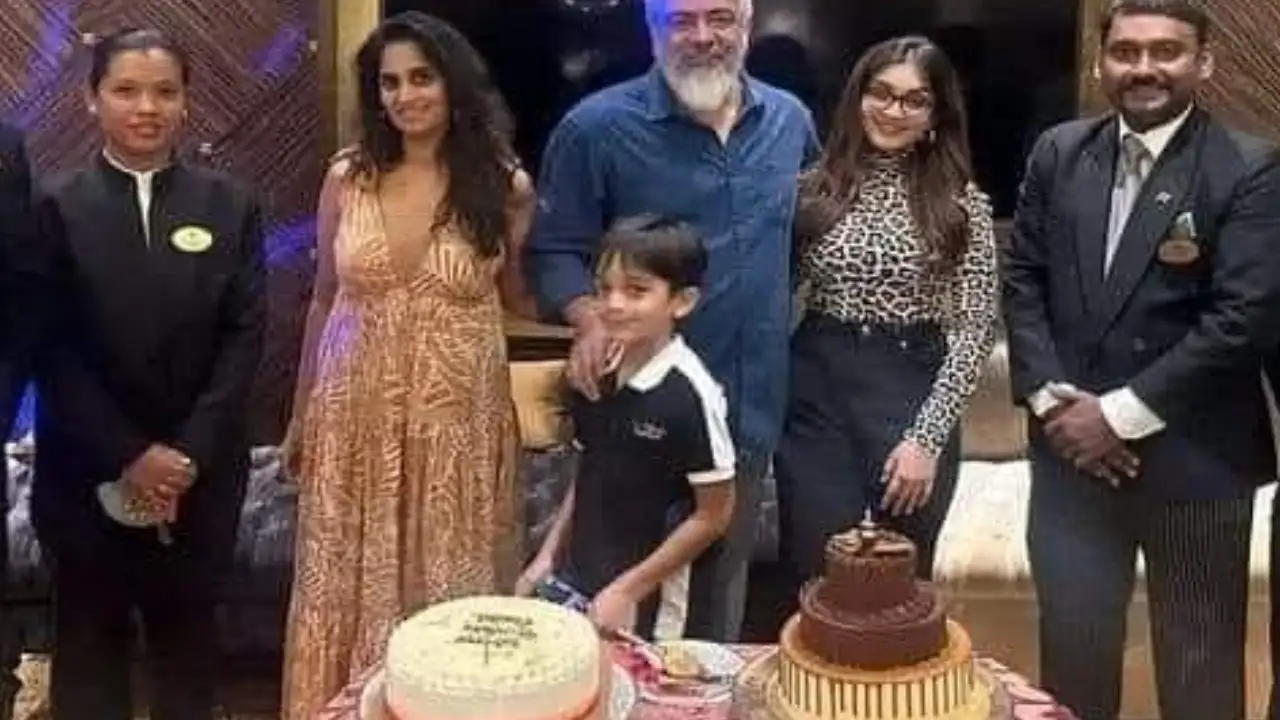 Ajith Kumar celebrates wife Shalini's birthday with kids