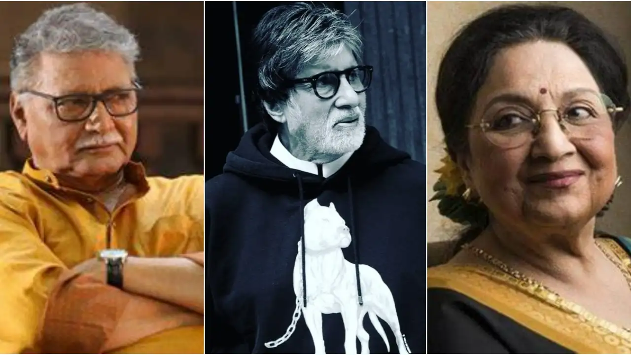 Collage of Amitabh Bachchan, Vikram Gokhale and Tabassum