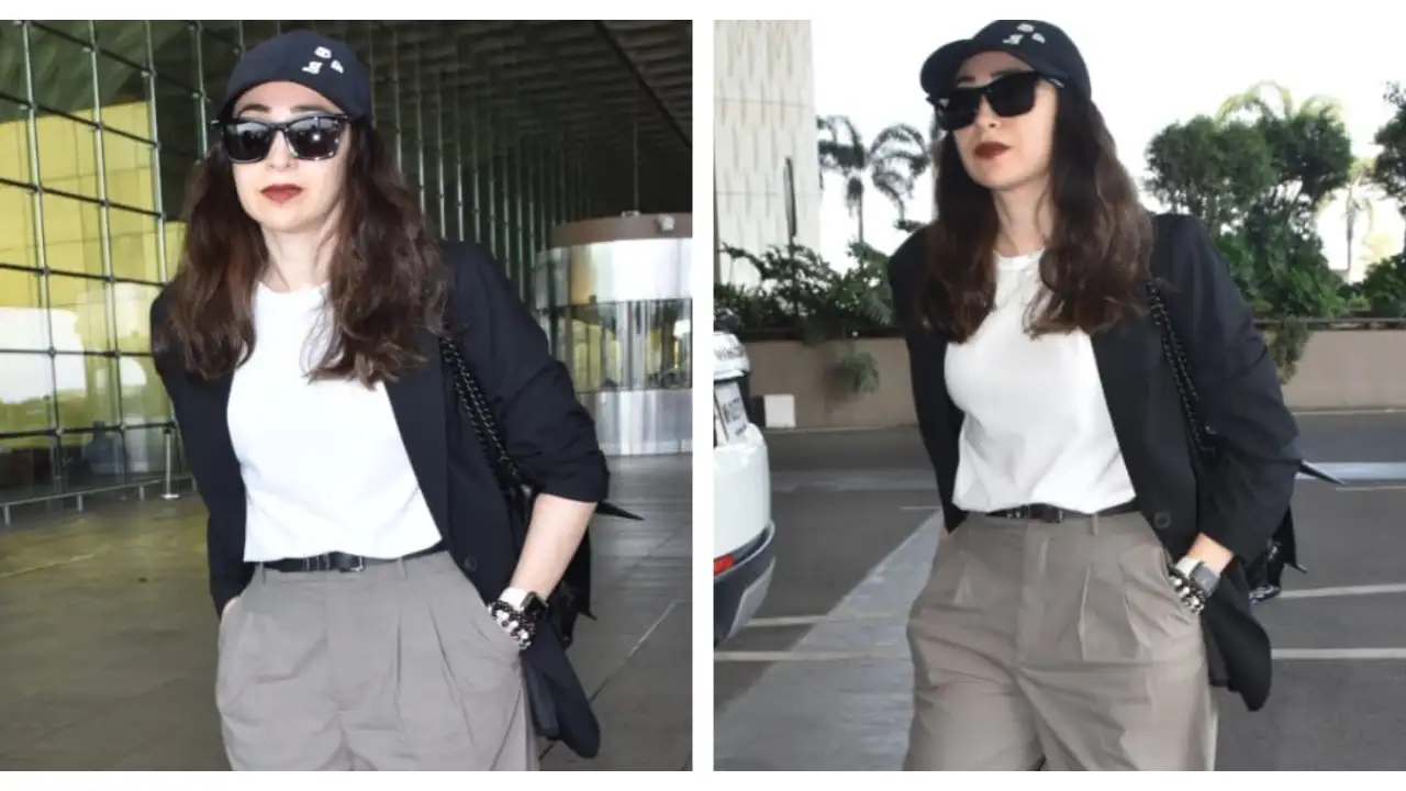 Karisma Kapoor’s Balenciaga handbag is the highlight of her chic semi-formal airport look Karisma Kapoor’s Balenciaga handbag is the highlight of her chic semi-formal airport look