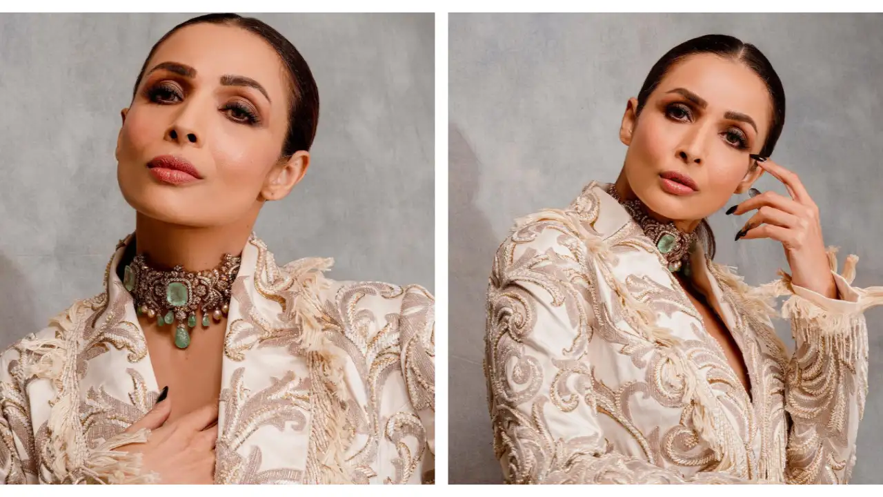 Malaika Arora in a Shantanu and Nikhil original is a style goddess and we can’t help but stare