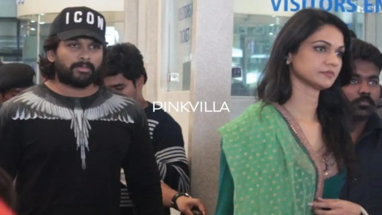 Allu Arjun and his wife Sneha clicked at the Hyderabad airport as they head  to South Africa; WATCH | PINKVILLA