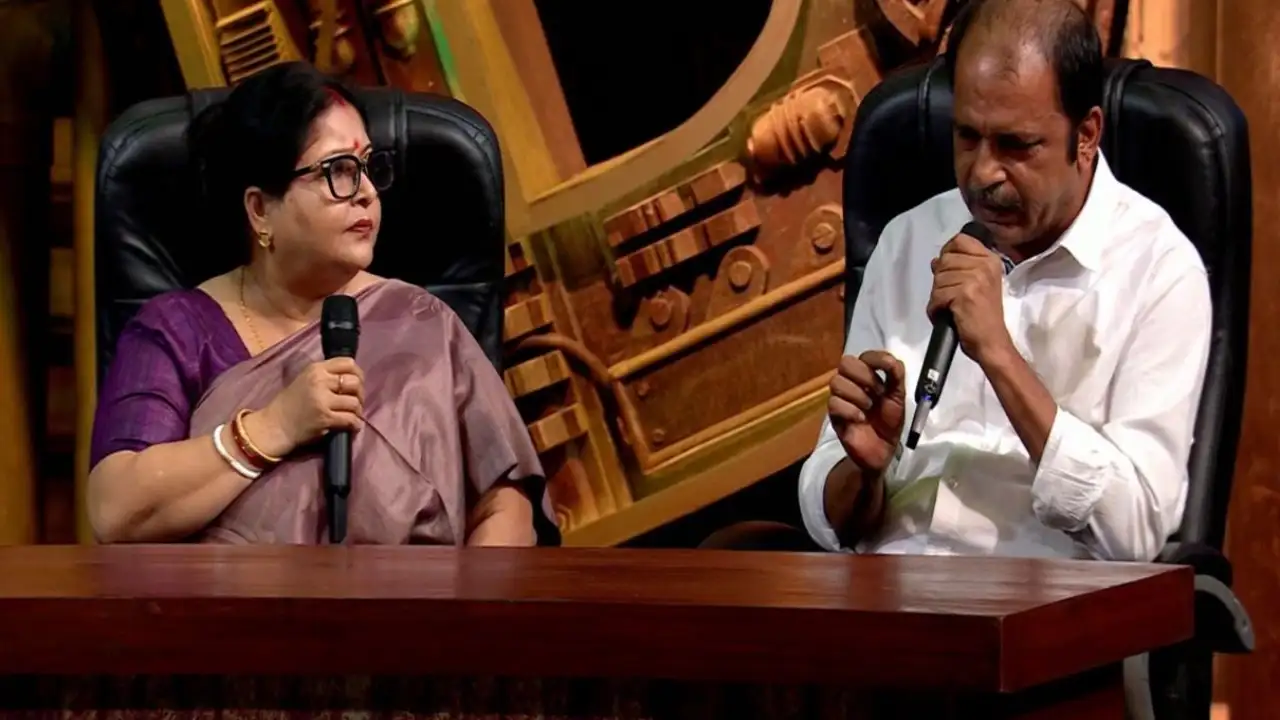 Madhumita Datta and Touqeer Khan arguing with each other (Image source: Voot) Madhumita Datta and Touqeer Khan