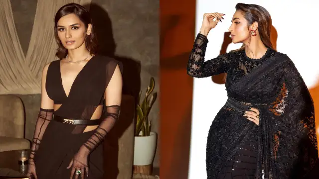 Malaika Arora to Manushi Chhillar: 5 celeb-inspired black sarees to help you slay your ‘desi girl’ look