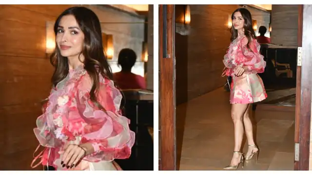 Malaika Arora in Pankaj & Nidhi’s floral outfit is pretty as a painting