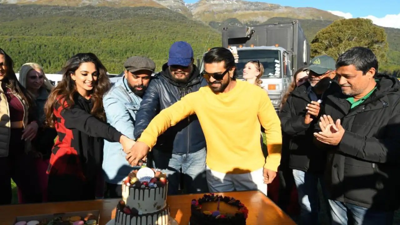 Choreographer Bosco Martis' birthday on RC15 set Photo Courtesy: (Twitter)