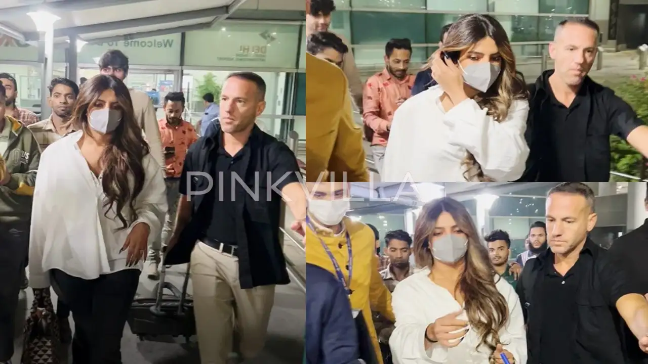Priyanka Chopra dons her white shirt as she gets papped at Delhi airport; prefers to put on her face mask