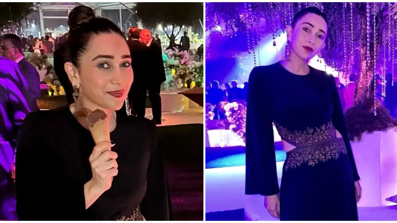 Karisma Kapoor in a Namrata Joshipura cut-out jumpsuit put the ace in a party look