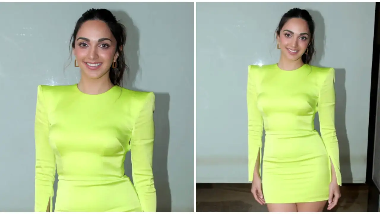 Kiara Advani's Alex Perry mini dress screams neon or nothing this party month Kiara Advani's Alex Perry mini dress screams neon or nothing this party month