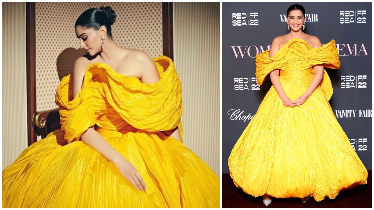 Sonam in a yellow gown