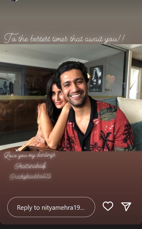 Baar Baar Dekho director took to her Instagram stories and shared the picture of the couple.