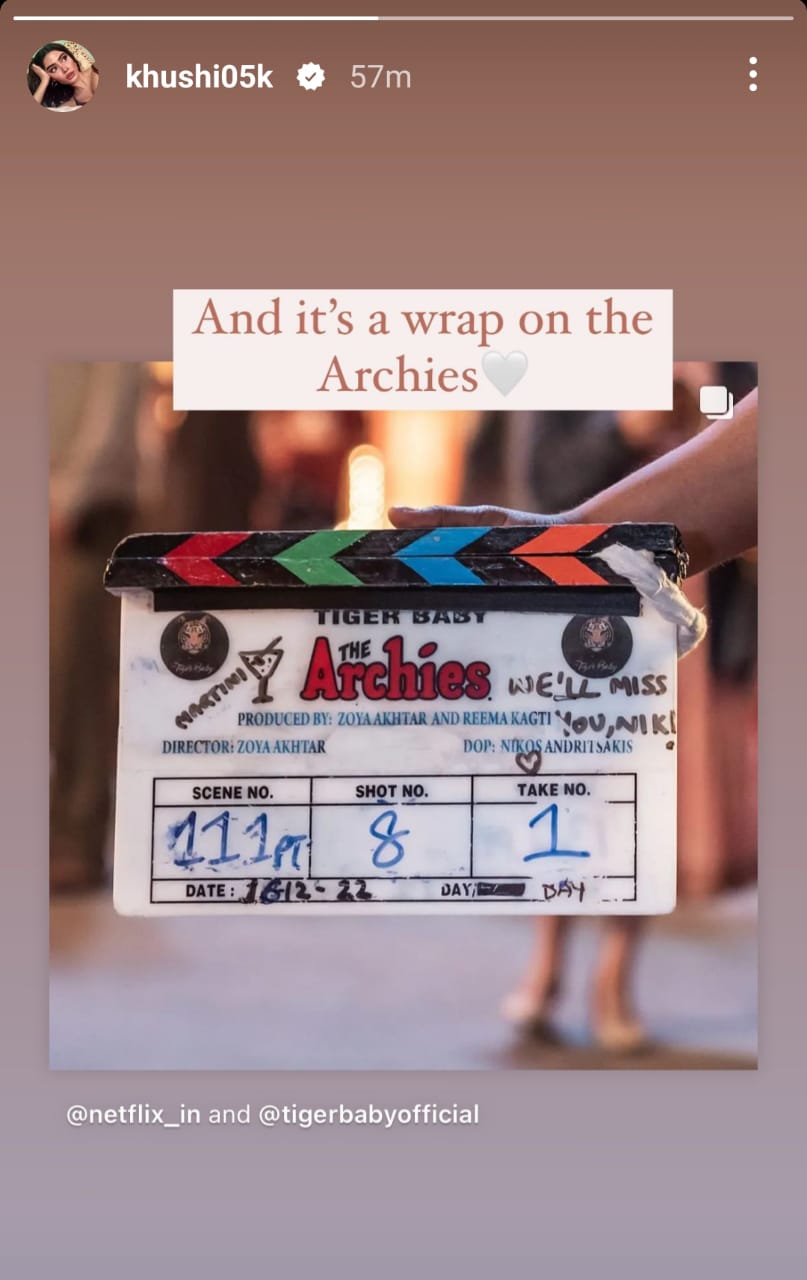 Khushi Kapoor shares pics from The Archies wrap (Pic Credit: Khushi Kapoor Instagram)