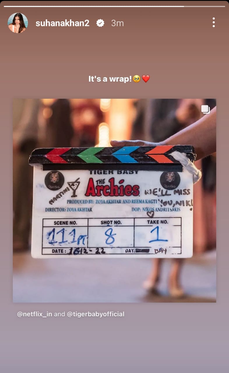 Suhana Khan shares pics from The Archies wrap (Pic Credit: Suhana Khan Instagram)